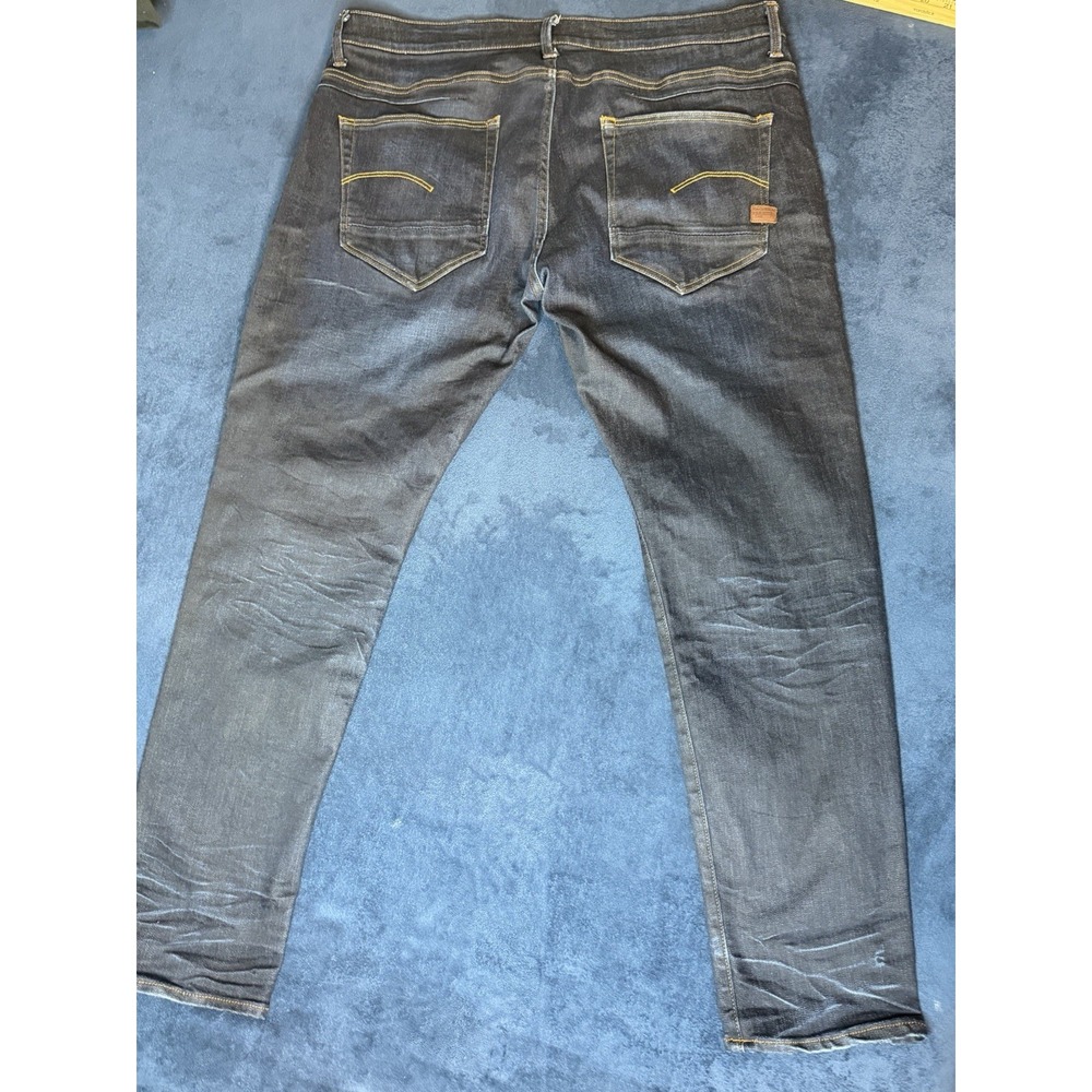 G Star RAW D-Staq Jeans Mens 38x32 Blue Slim 5-Pocket Button Fly Indigo Y2K